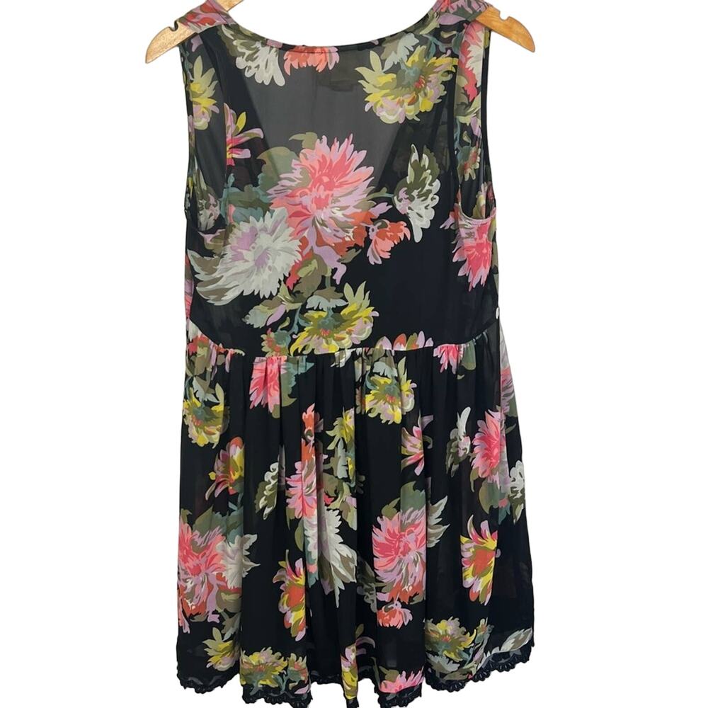 Anthropologie Black Floral Babydoll Dress - Picture 7 of 12